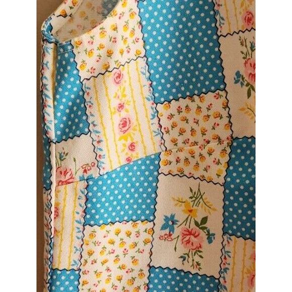 Vintage Retro Housewife Sleeveless Clothespin Shirt Floral 12 M Ship N Shore - Picture 9 of 11